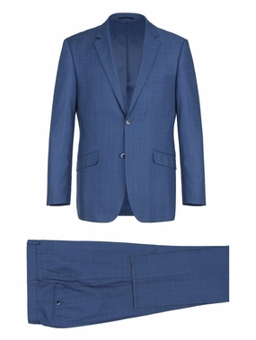Men's Slim Fit 2-Piece Single Breasted Check Dress Suit