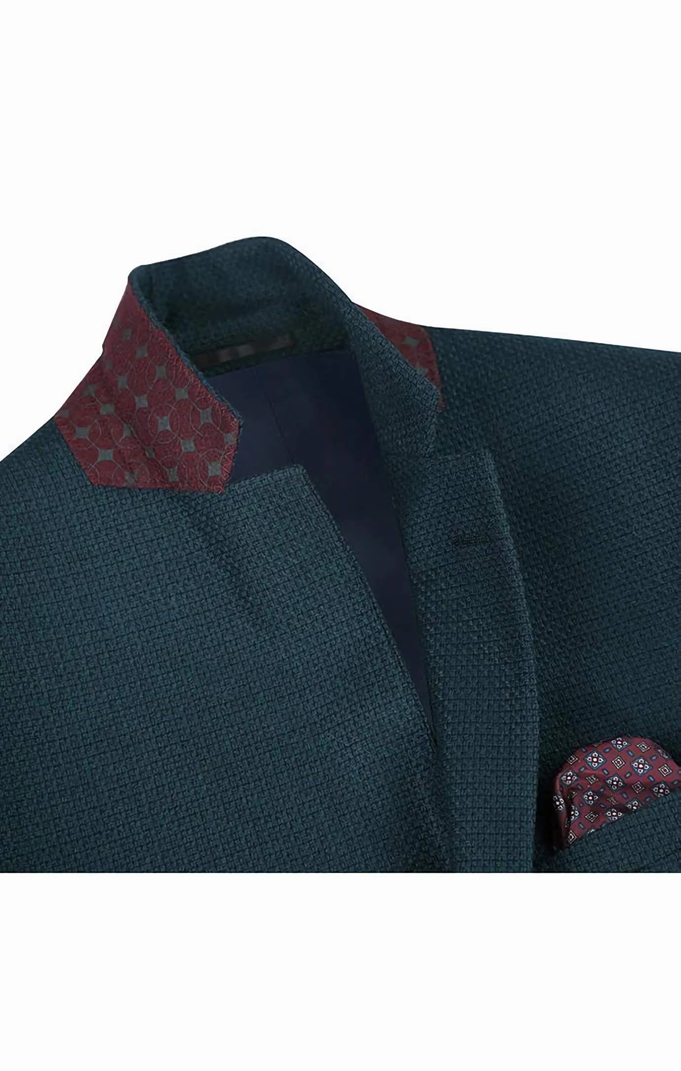 Men's Slim Fit Blazer Wool Blend Sports Jacket in Emerald Green