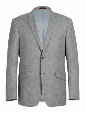 Men's Slim Fit Notch Lapels Gray Solid Suits