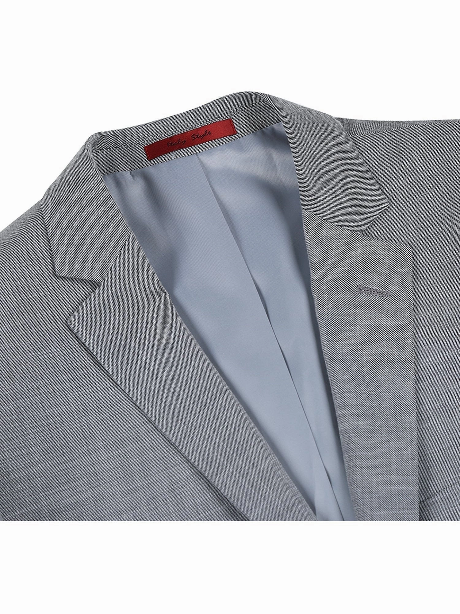 Men's Slim Fit Notch Lapels Gray Solid Suits