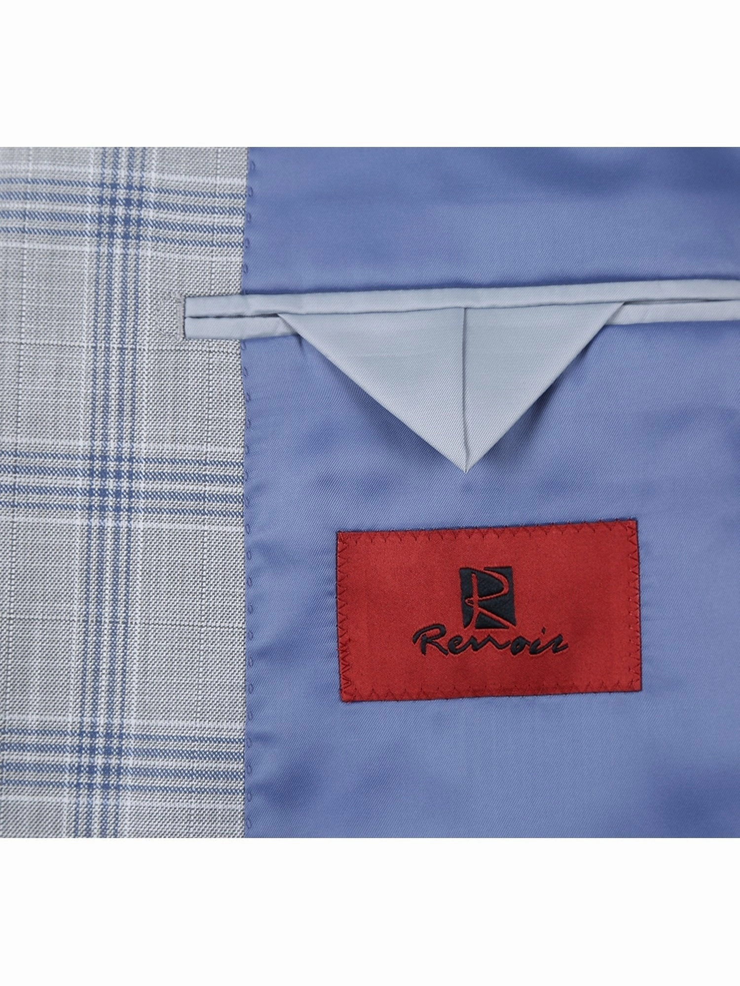 Men's Slim Fit Notch Lapels Light Gray Check Suits
