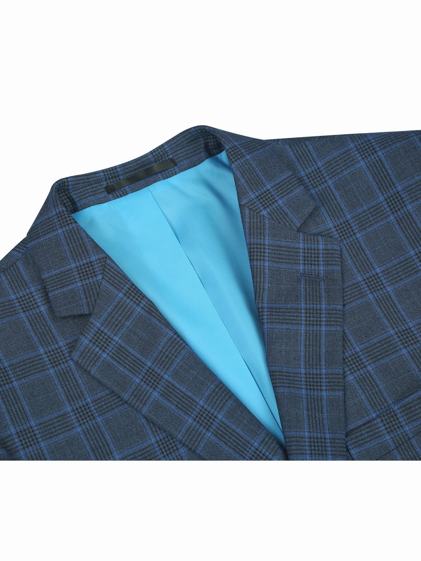 Men's Two Piece Classic Fit Windowpane Check Dress Suit