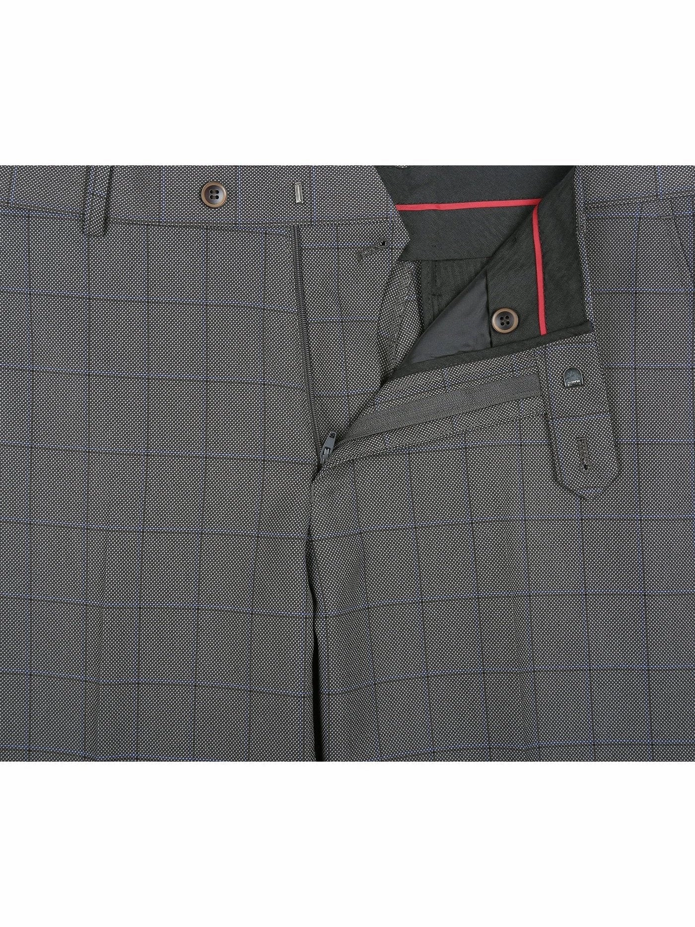 Men's Two Piece Classic Fit Windowpane Check Dress Suit