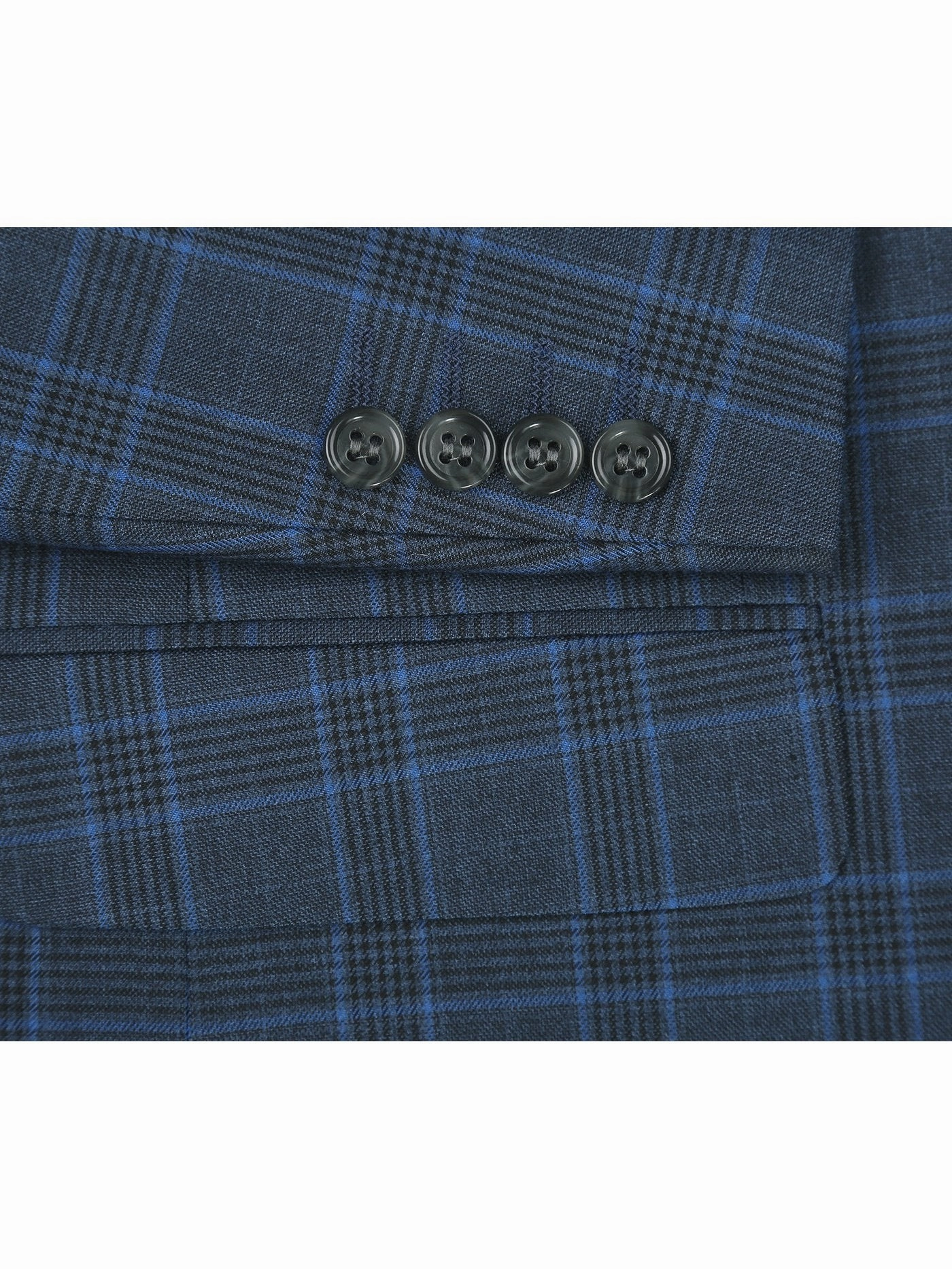 Men's Two Piece Classic Fit Windowpane Check Dress Suit