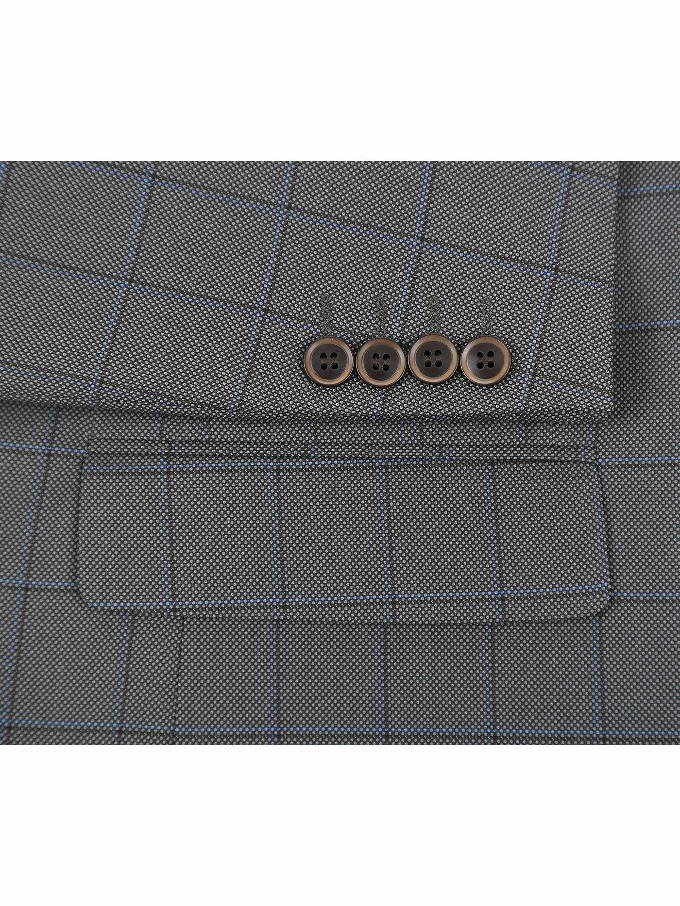 Men's Two Piece Classic Fit Windowpane Check Dress Suit