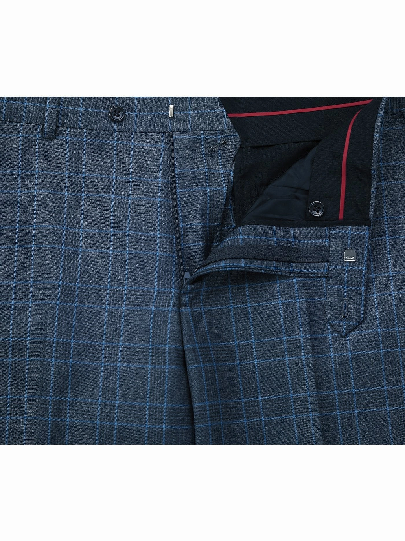 Men's Two Piece Classic Fit Windowpane Check Dress Suit