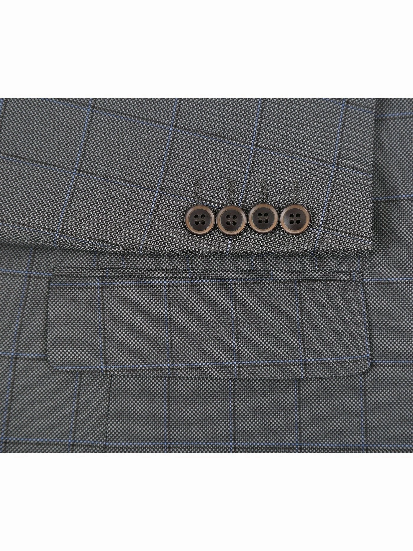 Men's Two Piece Classic Fit Windowpane Check Dress Suit