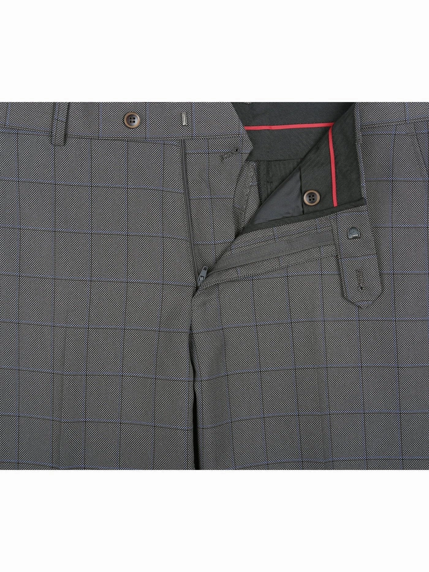 Men's Two Piece Classic Fit Windowpane Check Dress Suit