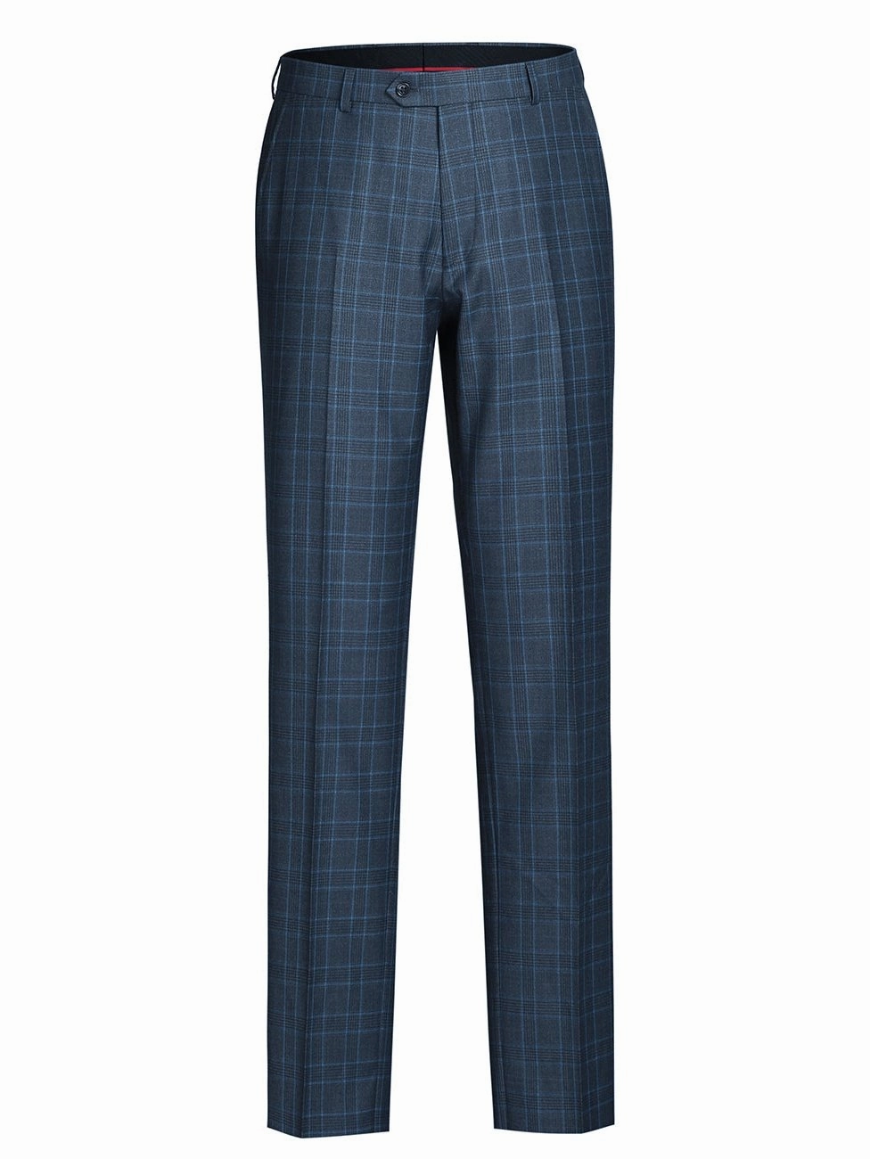 Men's Two Piece Classic Fit Windowpane Check Dress Suit
