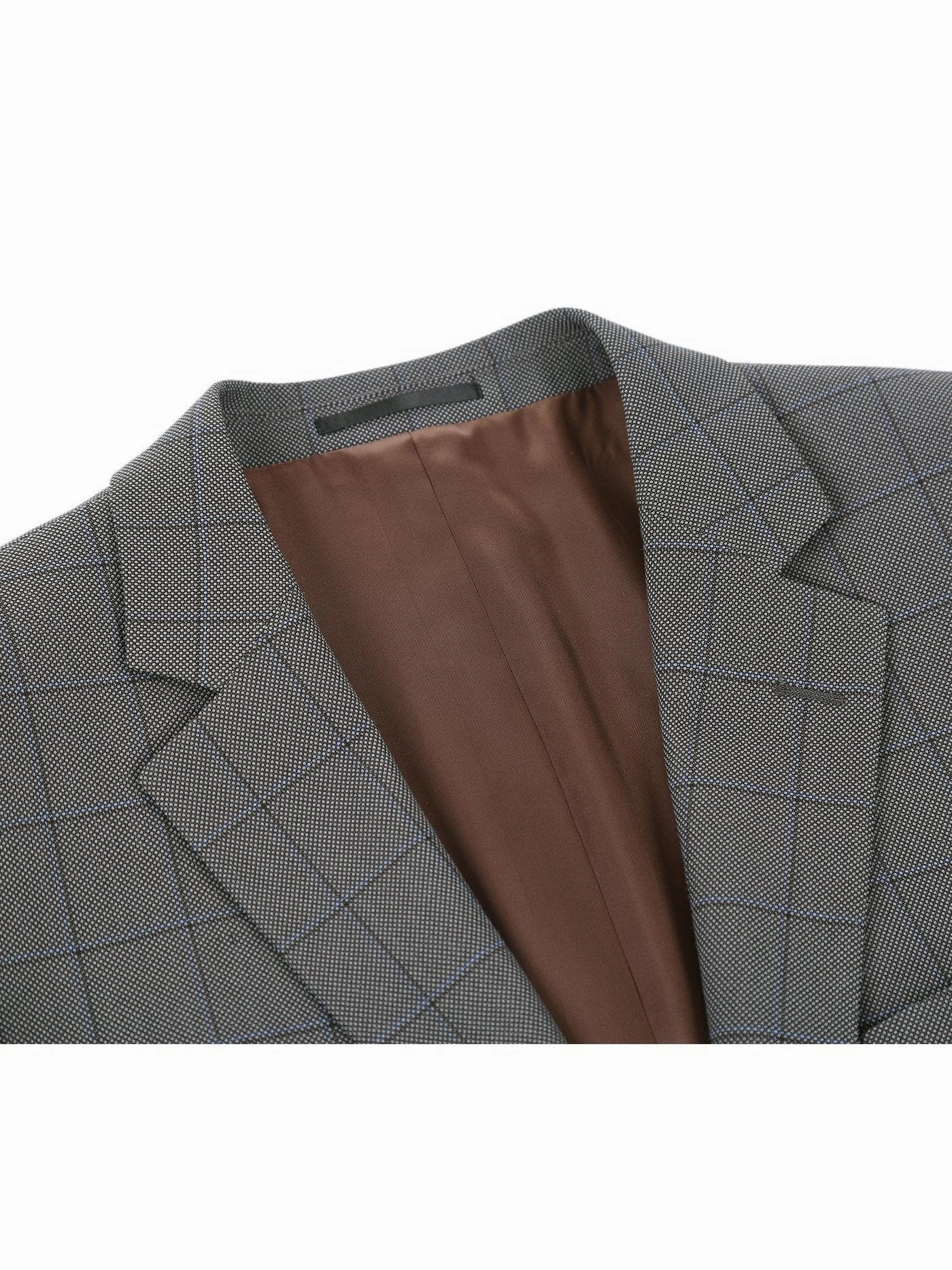 Men's Two Piece Classic Fit Windowpane Check Dress Suit