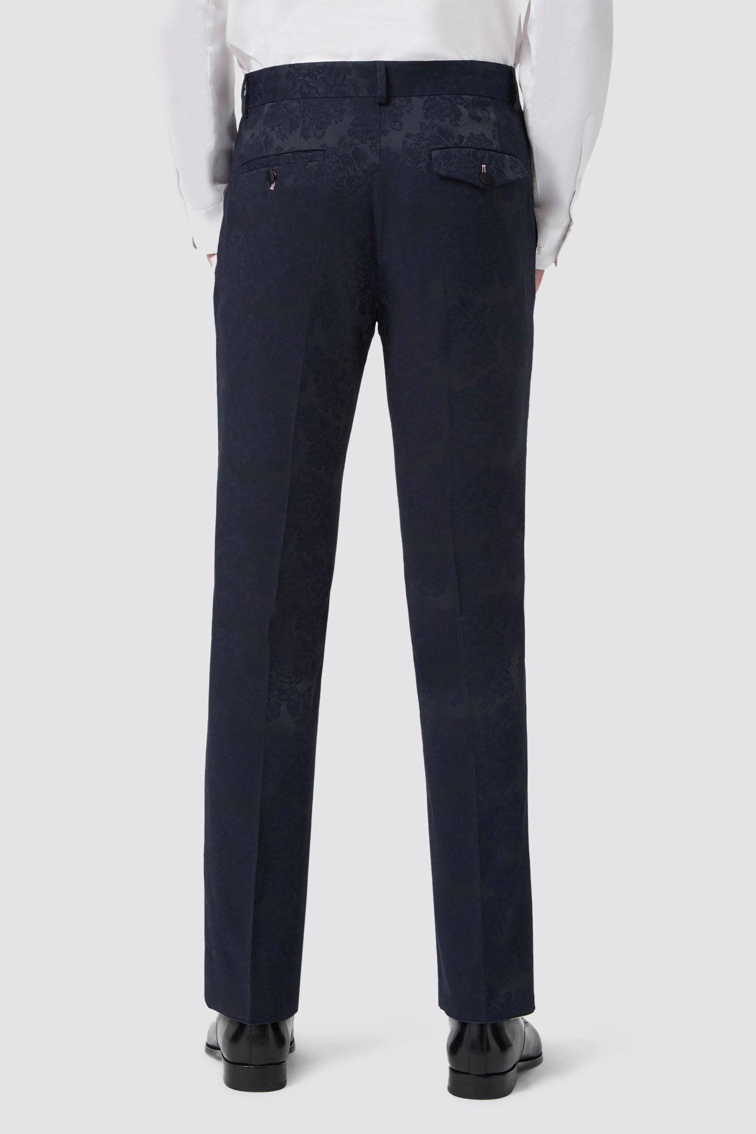 Minerva Slim Fit Navy Jacquard Tuxedo Suit