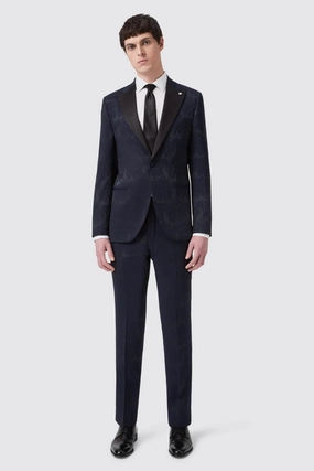 Minerva Slim Fit Navy Jacquard Tuxedo Suit