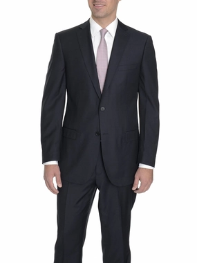 Modern Fit Blue Striped Wool Suit