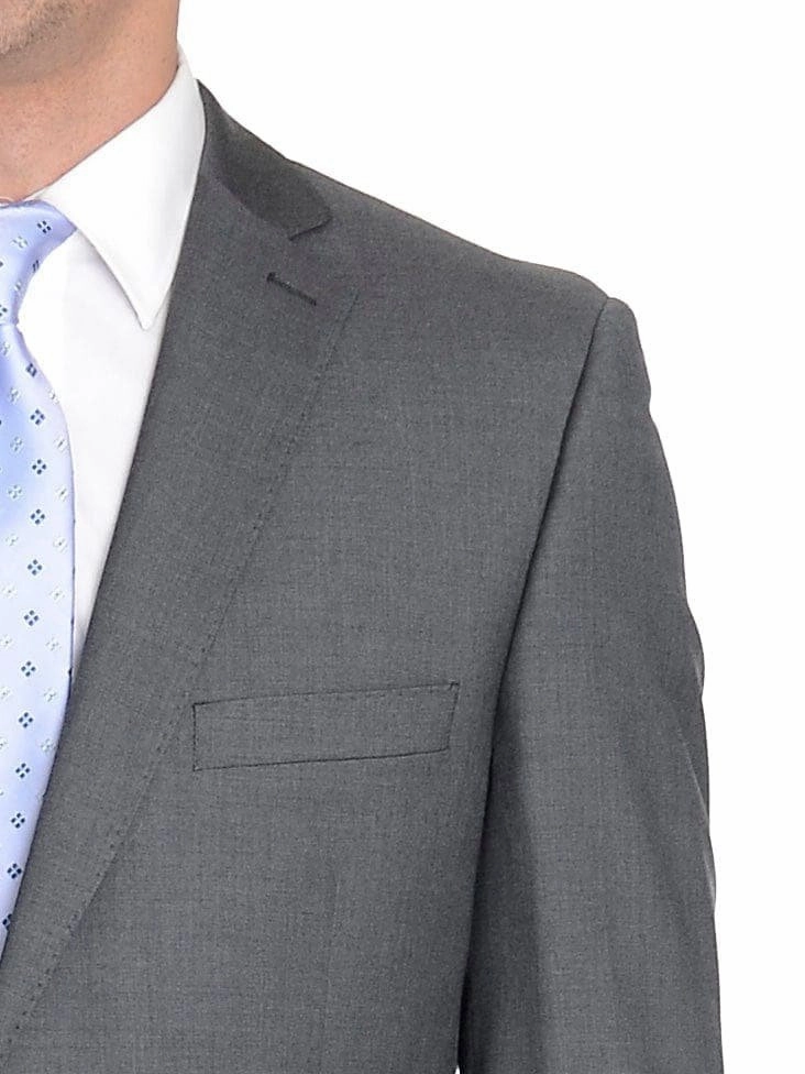 Modern Fit Solid Gray Wool Suit