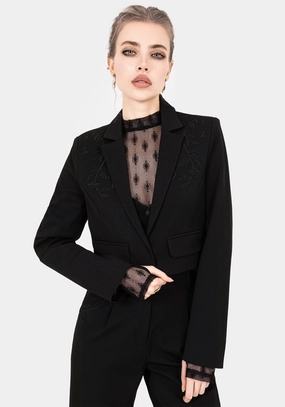 Mona Embroidered Crop Blazer