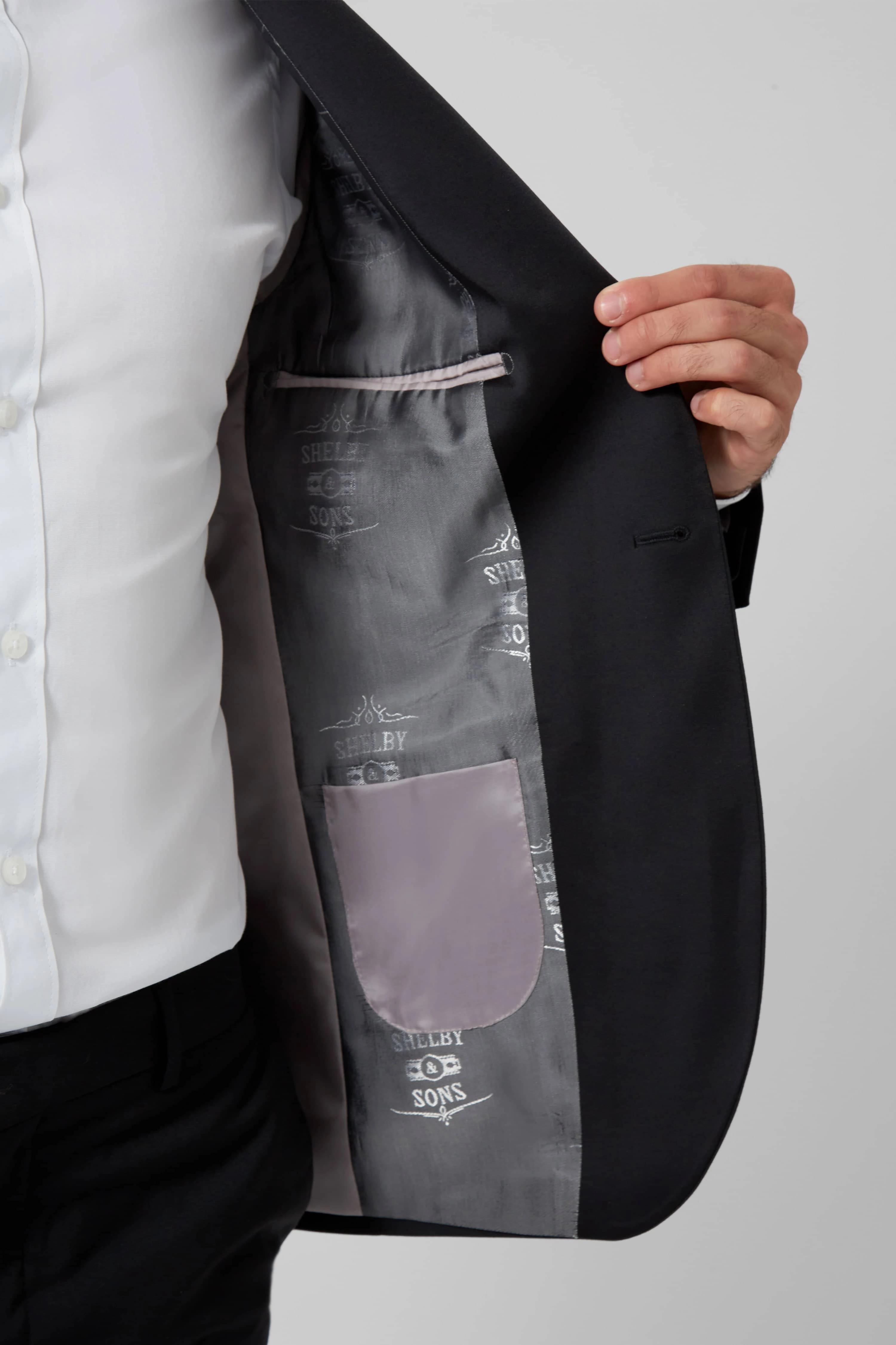 Moore Slim Fit Black Tuxedo Suit - ARCHIVE