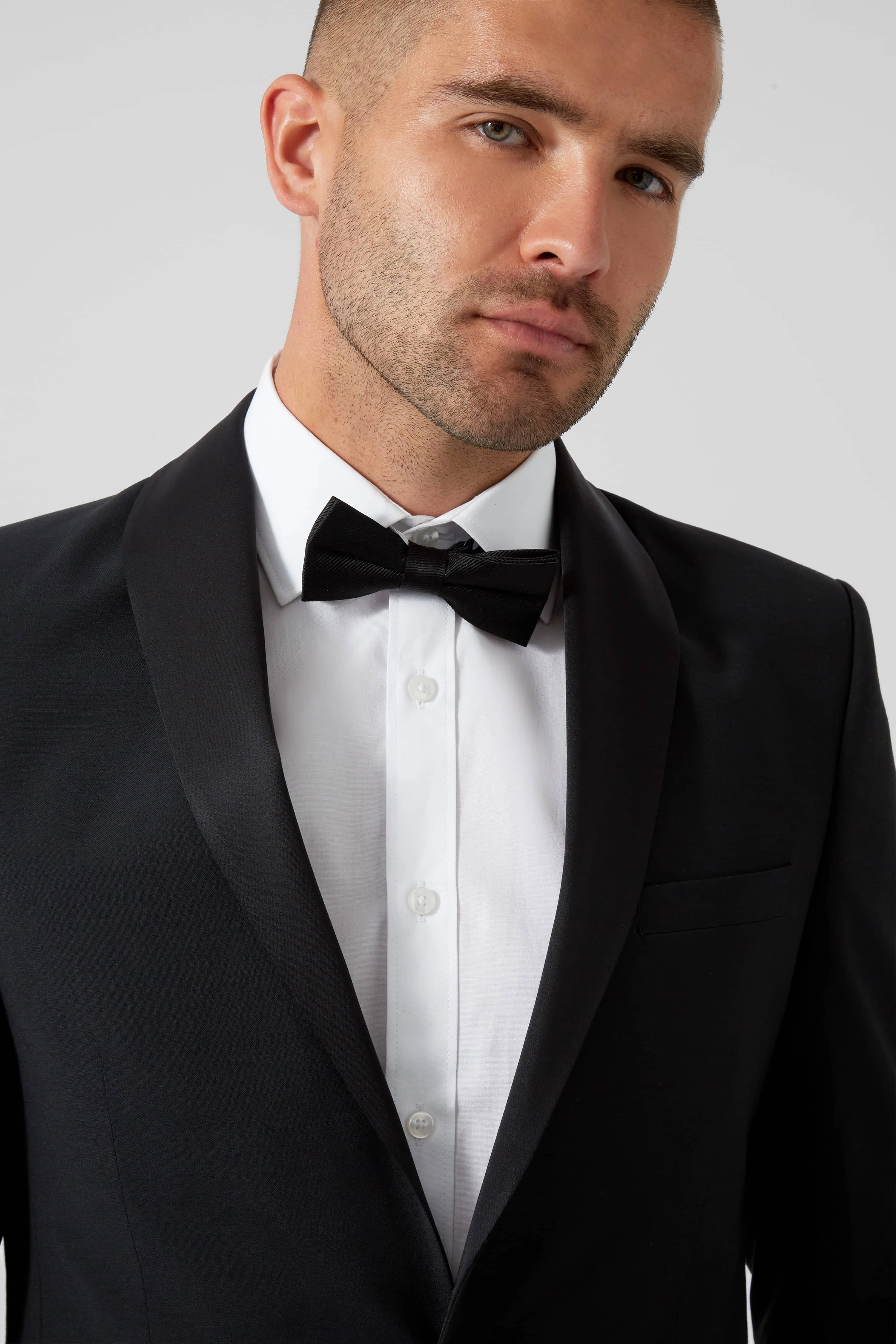 Moore Slim Fit Black Tuxedo Suit - ARCHIVE