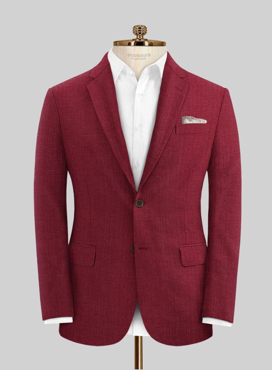 Moscow Maroon Linen Suit