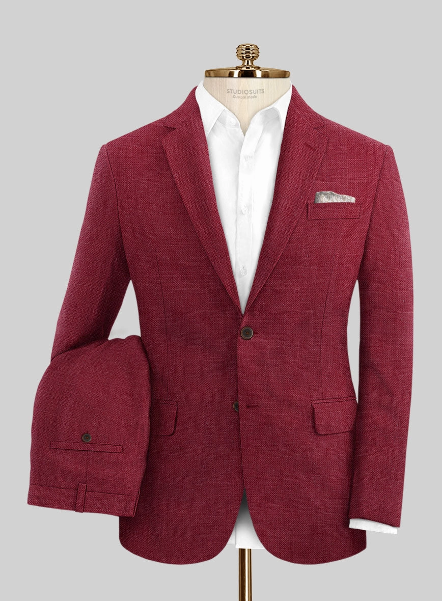 Moscow Maroon Linen Suit
