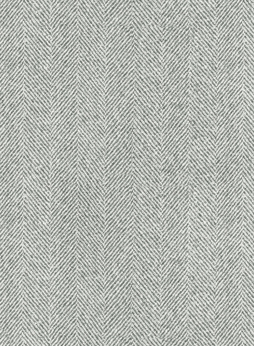 Naples Wide Herringbone Light Gray Tweed Suit