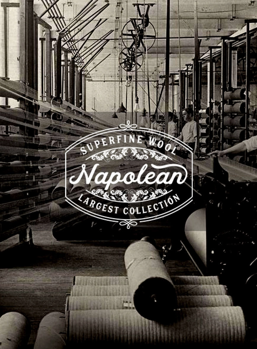 Napolean Abelino Stripe Black Wool Suit