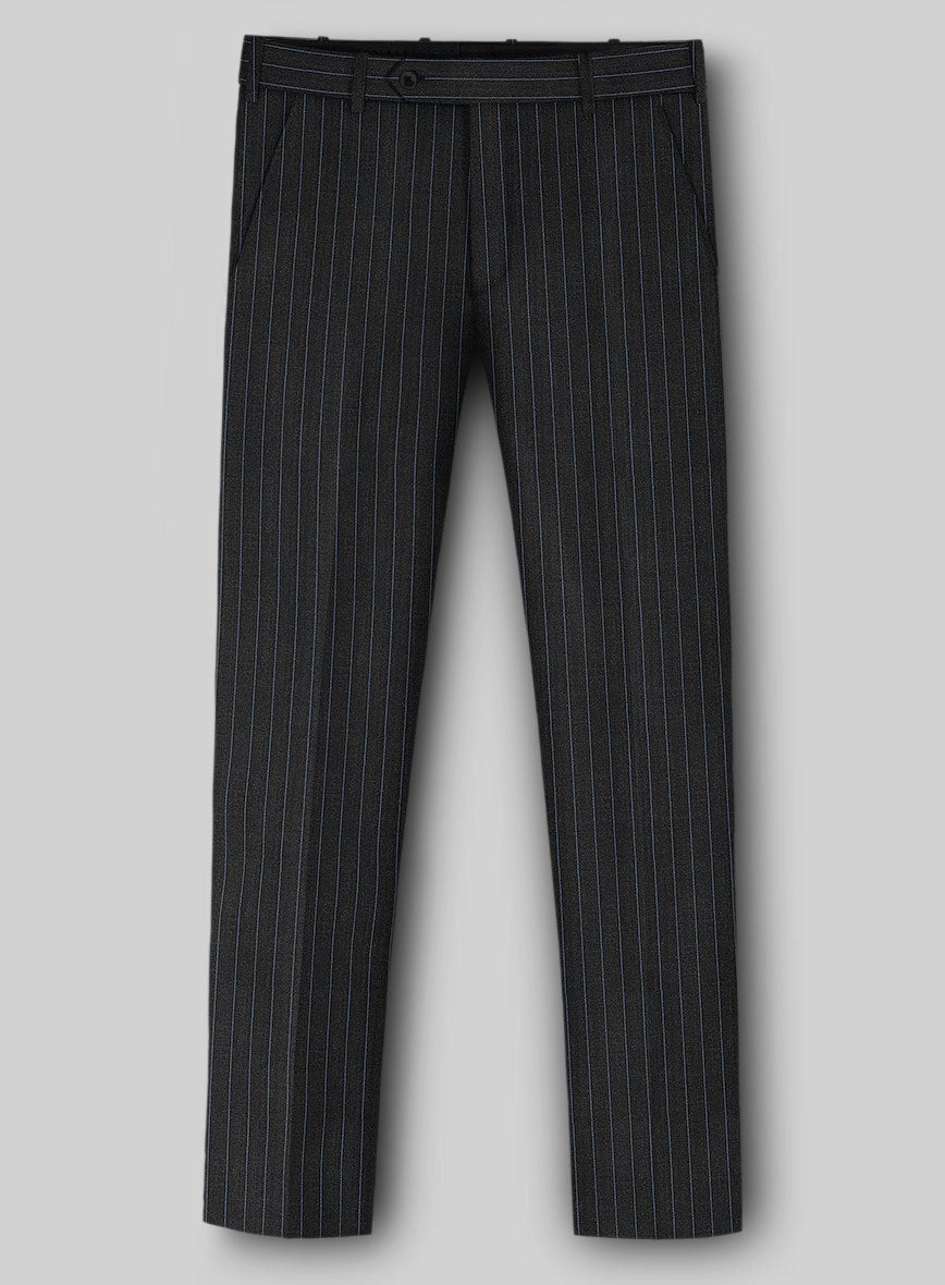 Napolean Abelino Stripe Black Wool Suit
