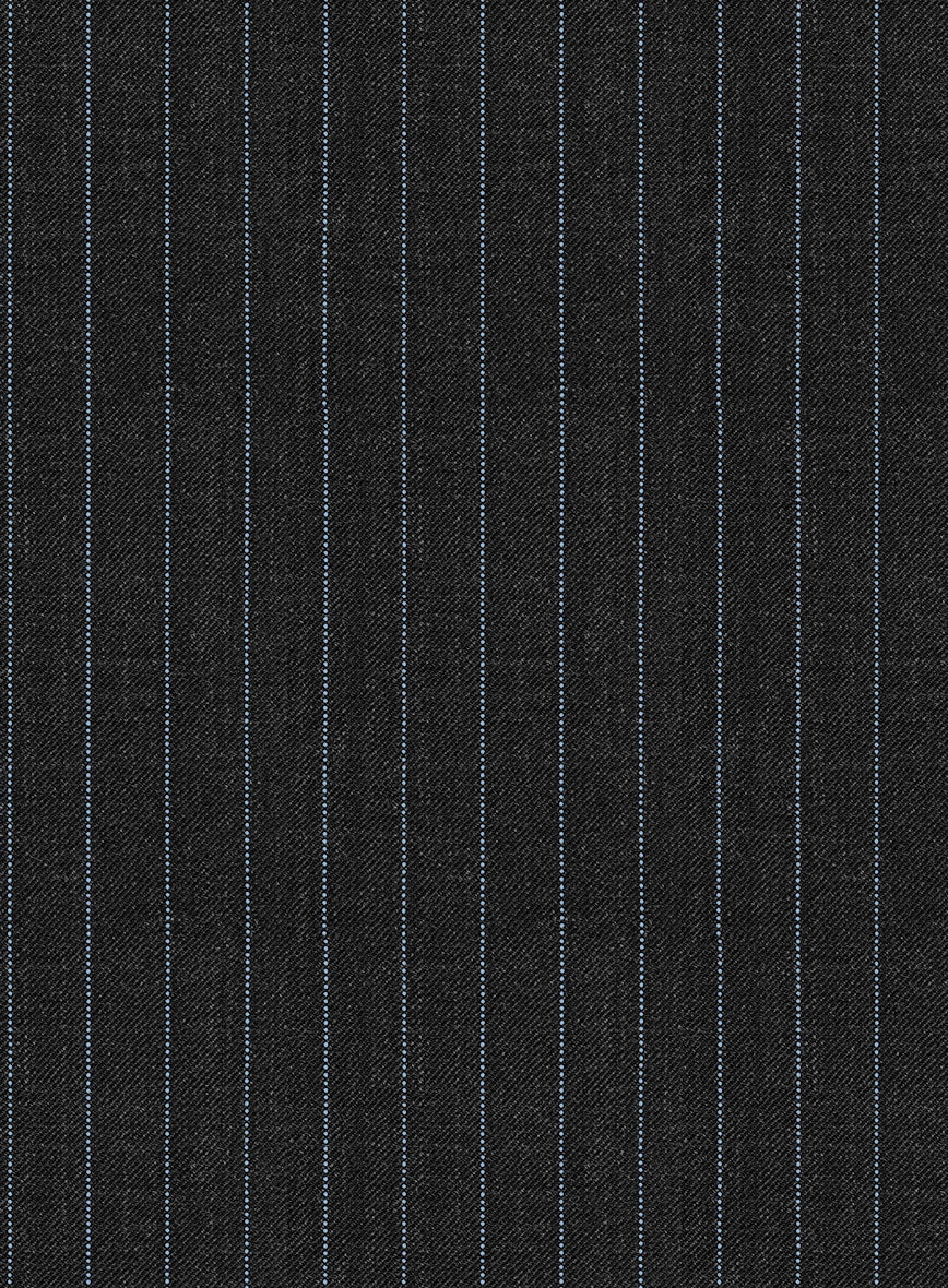 Napolean Abelino Stripe Black Wool Suit