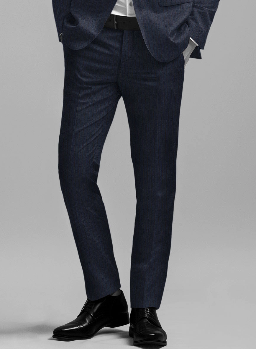 Napolean Calipso Stripe Dark Blue Wool Suit