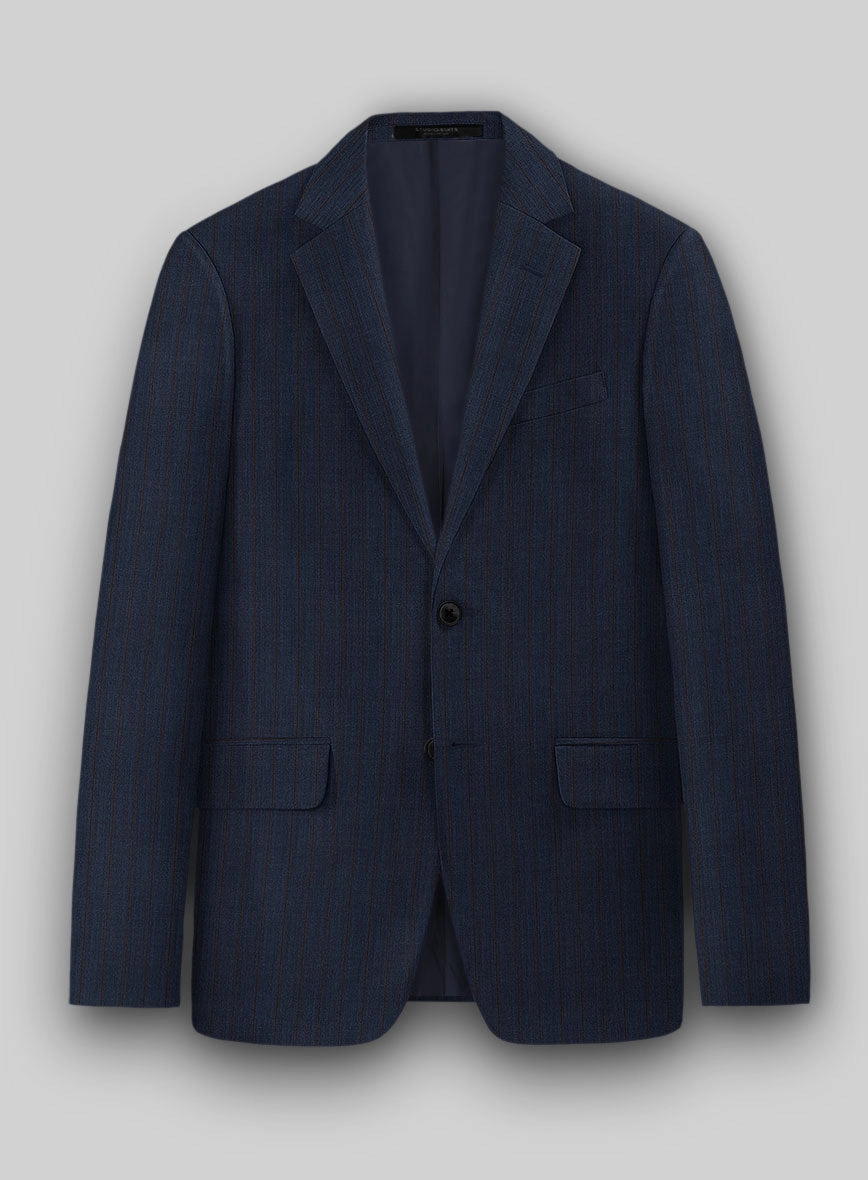 Napolean Calipso Stripe Dark Blue Wool Suit