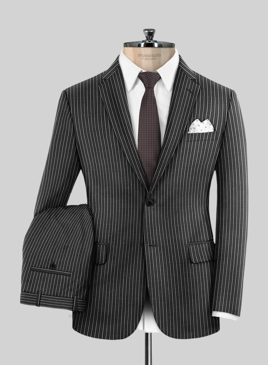 Napolean Isaura Stripe Gray Wool Suit