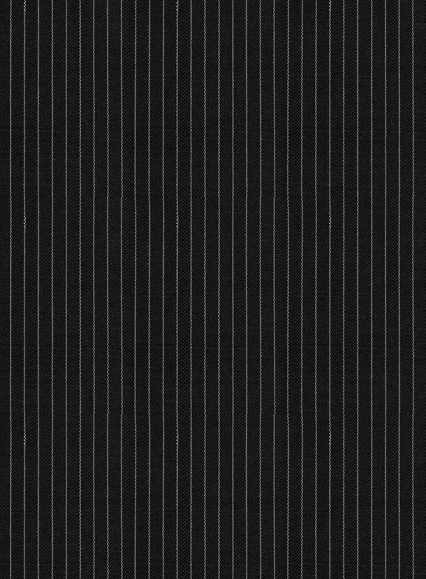 Napolean Slim Stripe Black Wool Suit