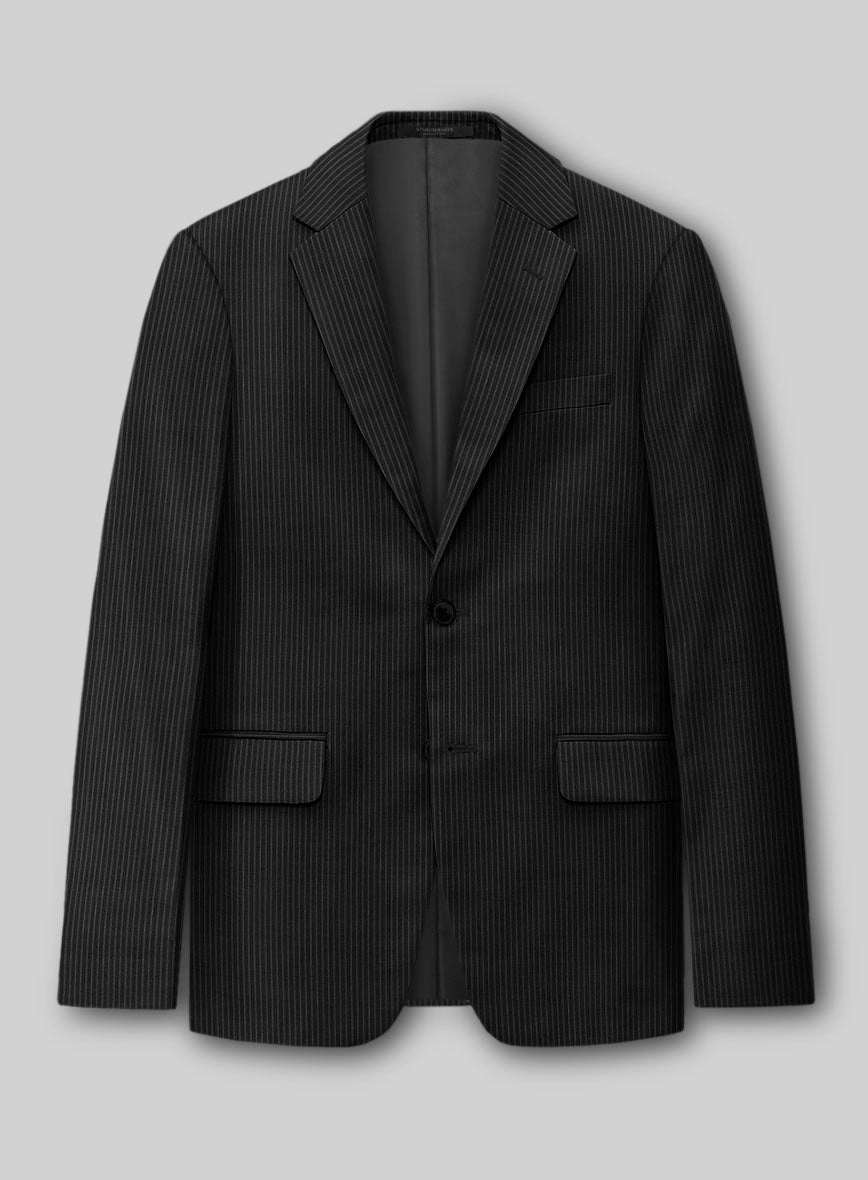 Napolean Slim Stripe Charcoal Wool Suit
