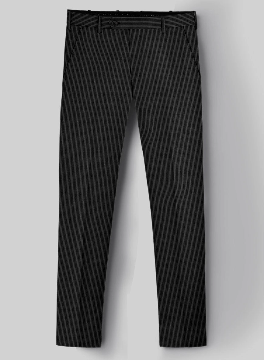 Napolean Slim Stripe Charcoal Wool Suit