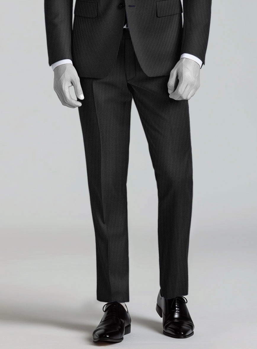 Napolean Slim Stripe Charcoal Wool Suit