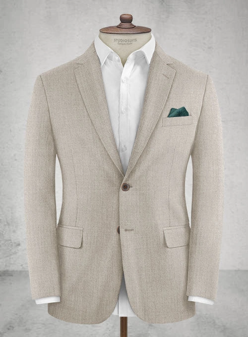 Napolean Stretch Pale Brown Wool Suit