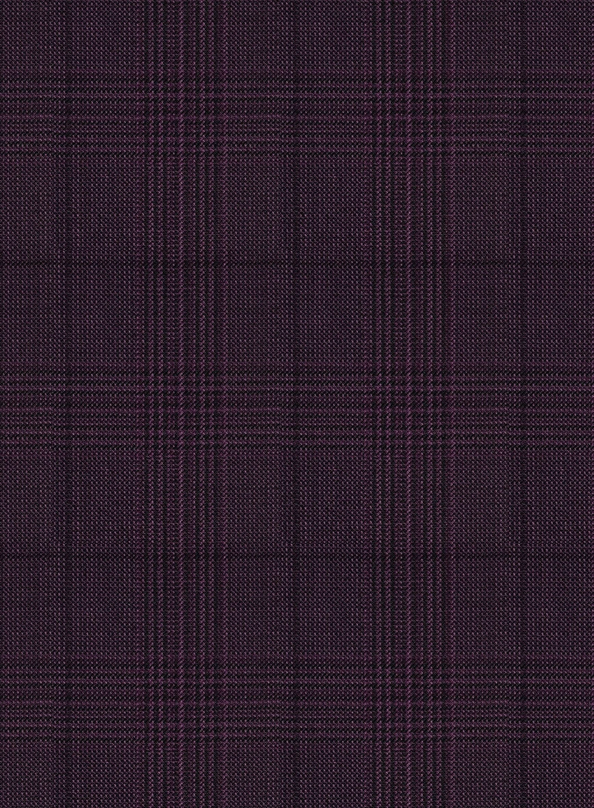 Napolean Xina Tartan Purple Wool Suit