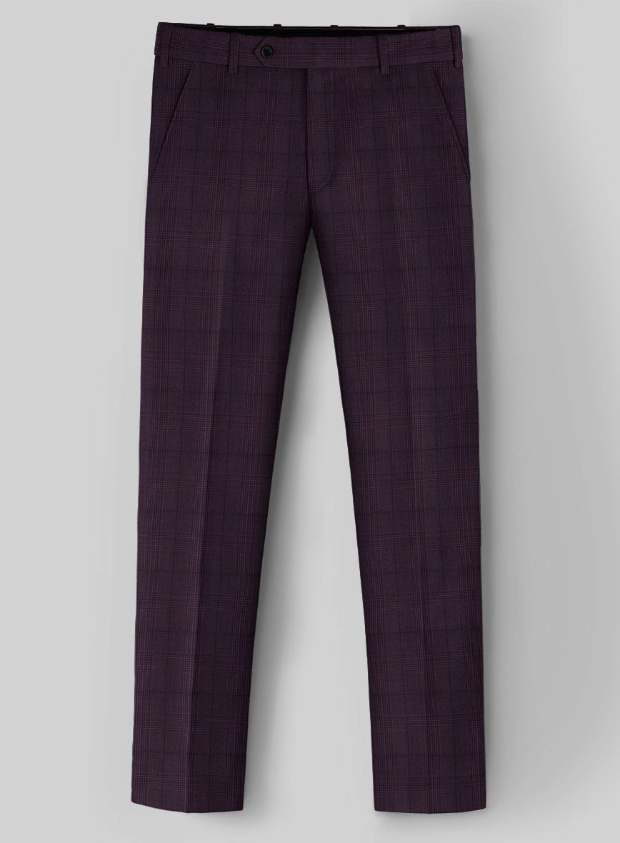 Napolean Xina Tartan Purple Wool Suit