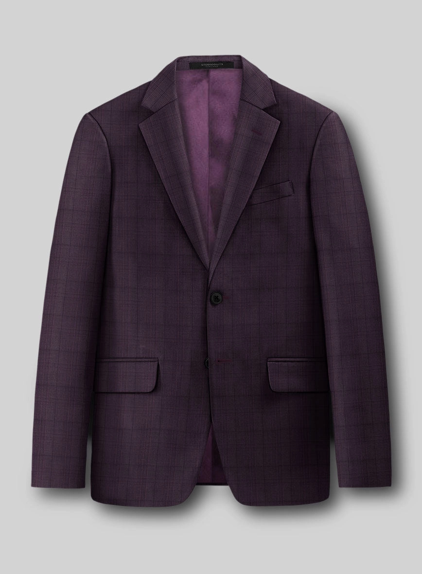 Napolean Xina Tartan Purple Wool Suit