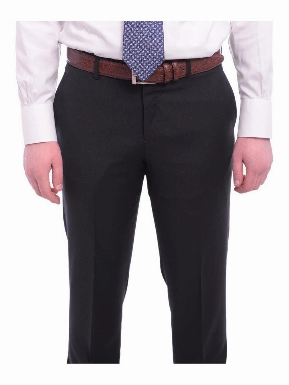Napoli Classic Fit Solid Navy Blue Two Button Half Canvassed Wool Cashmere Suit