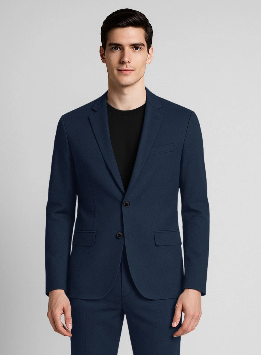 Navy Blue Napoli Stretch Light Weight Cotton Suit