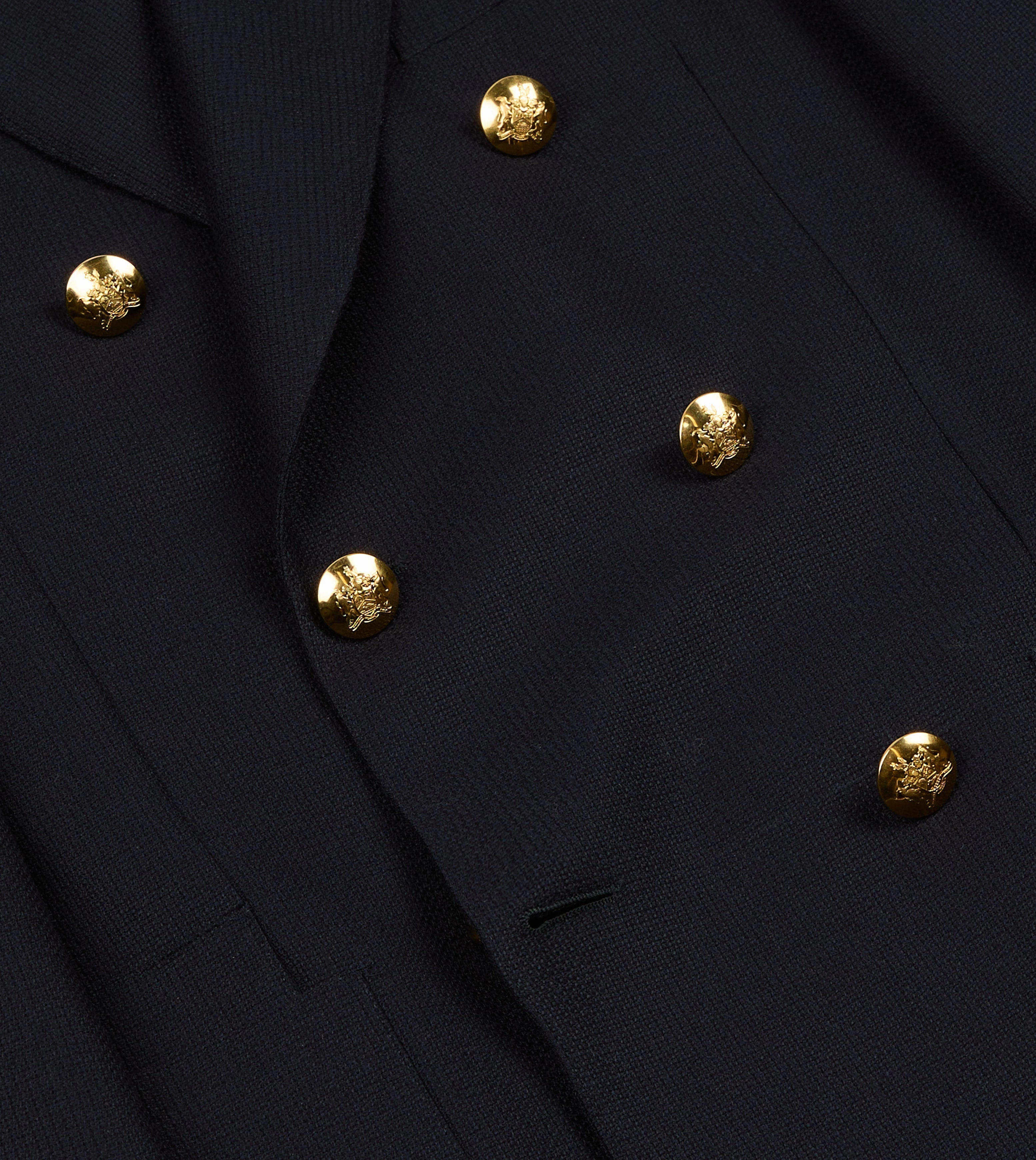 Navy Wool Double-Breasted Blazer