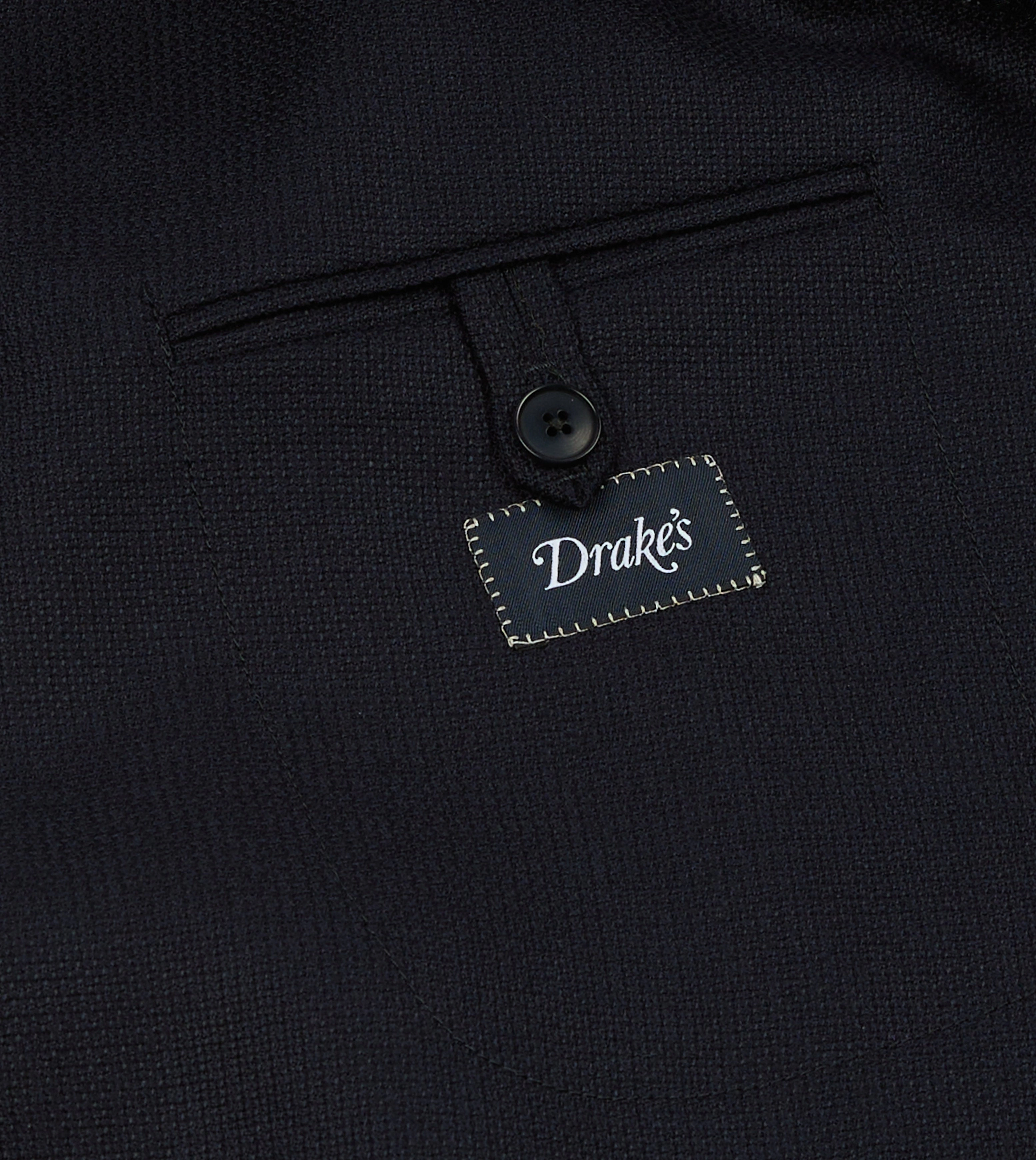 Navy Wool Double-Breasted Blazer