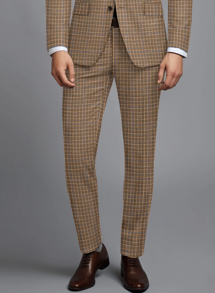 Noble Carmen Check Wool Silk Linen Suit