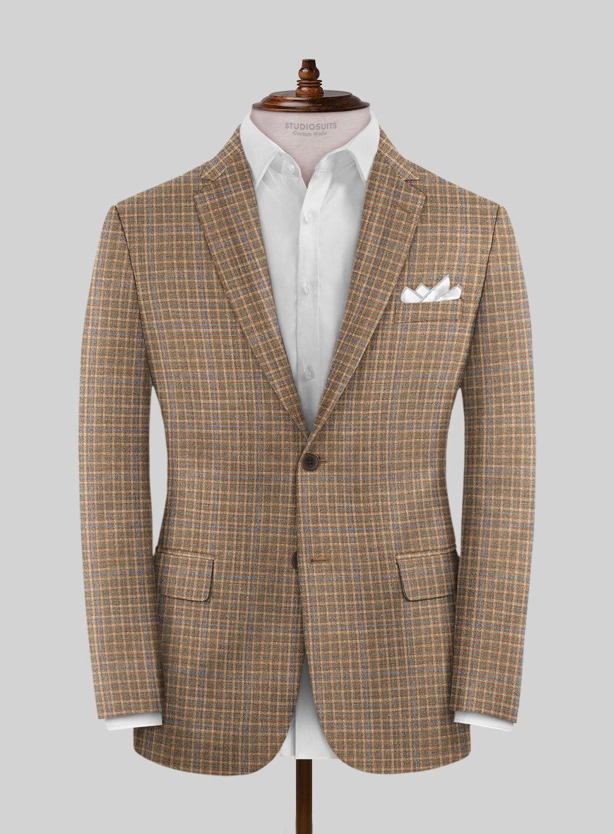 Noble Carmen Check Wool Silk Linen Suit