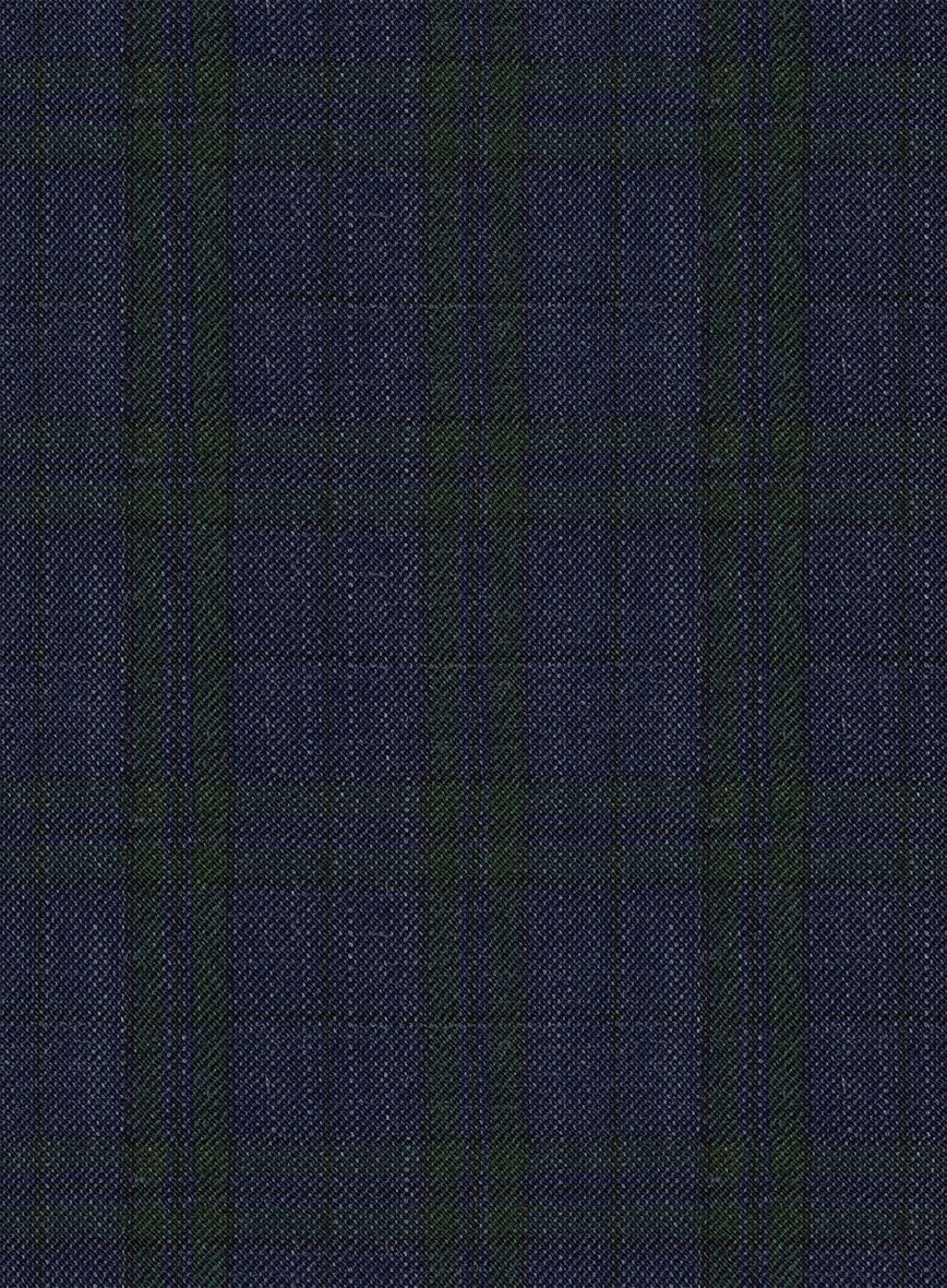 Noble Cinzia Blue Wool Silk Linen Suit