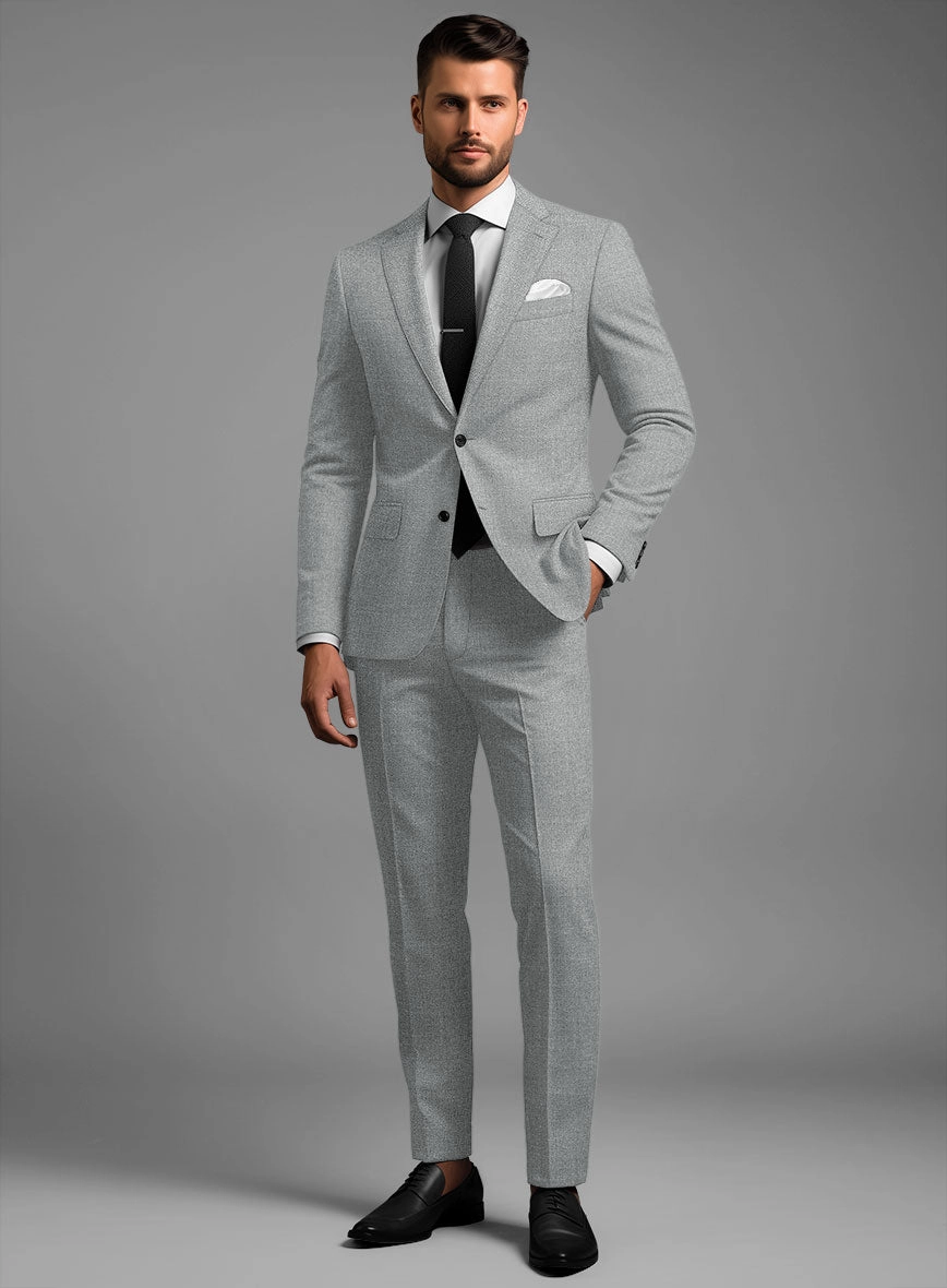 Noble Gray Wool Silk Linen Suit