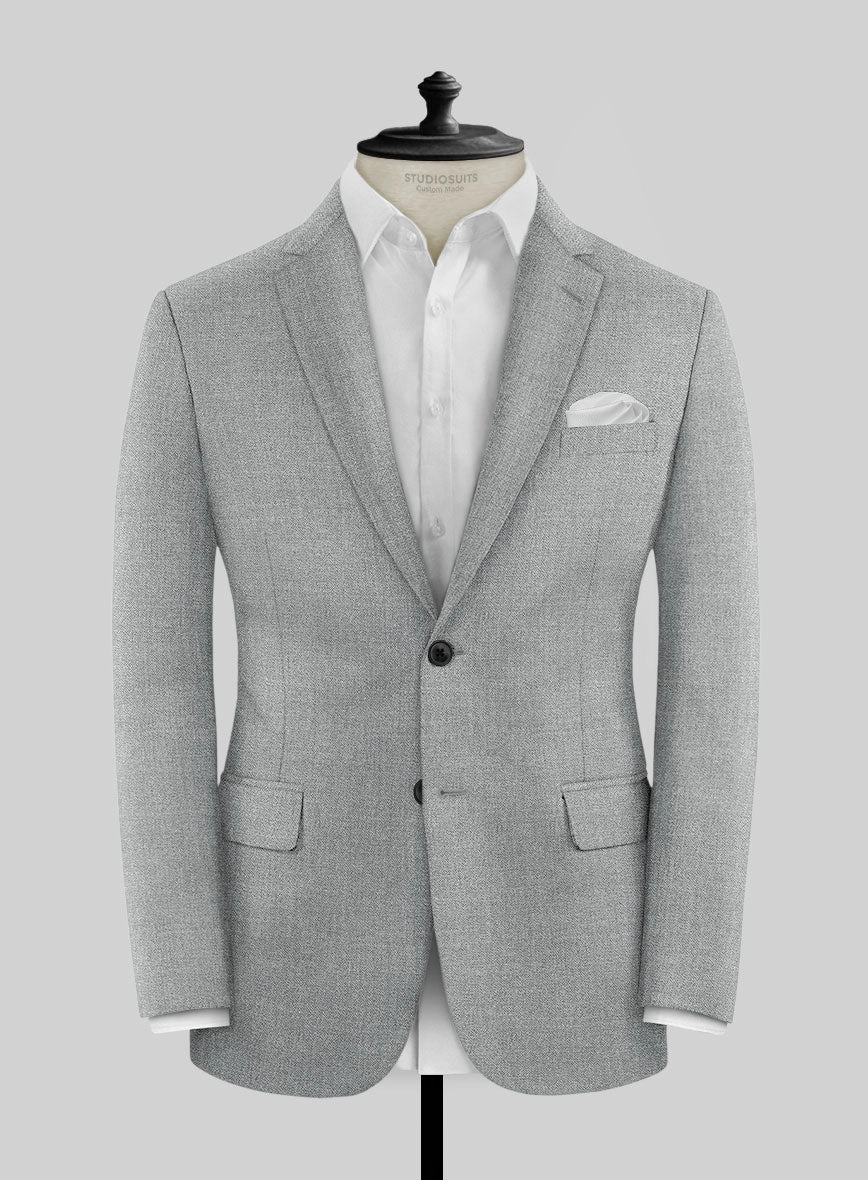Noble Gray Wool Silk Linen Suit