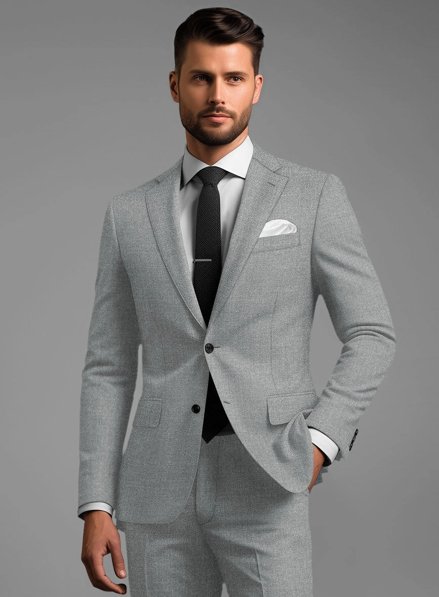 Noble Gray Wool Silk Linen Suit
