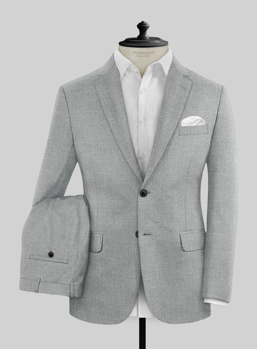Noble Gray Wool Silk Linen Suit