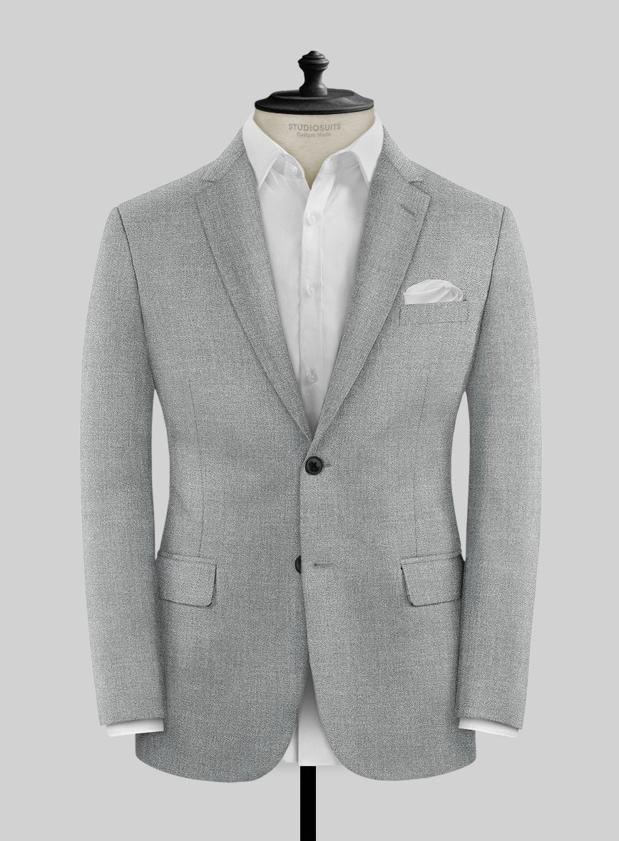 Noble Gray Wool Silk Linen Suit